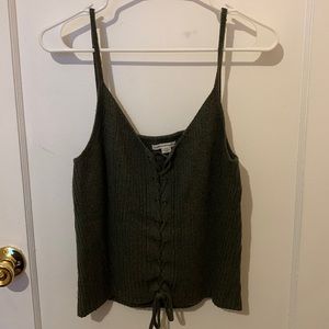 Dark Olive Green Sweater tank top